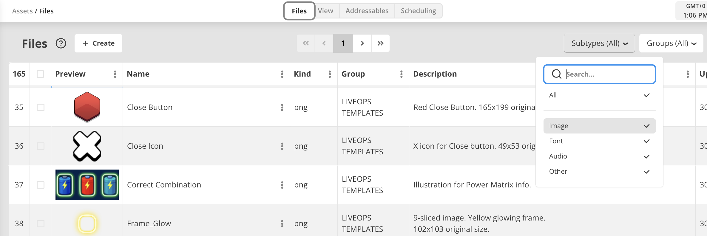 Assets Page Reworked