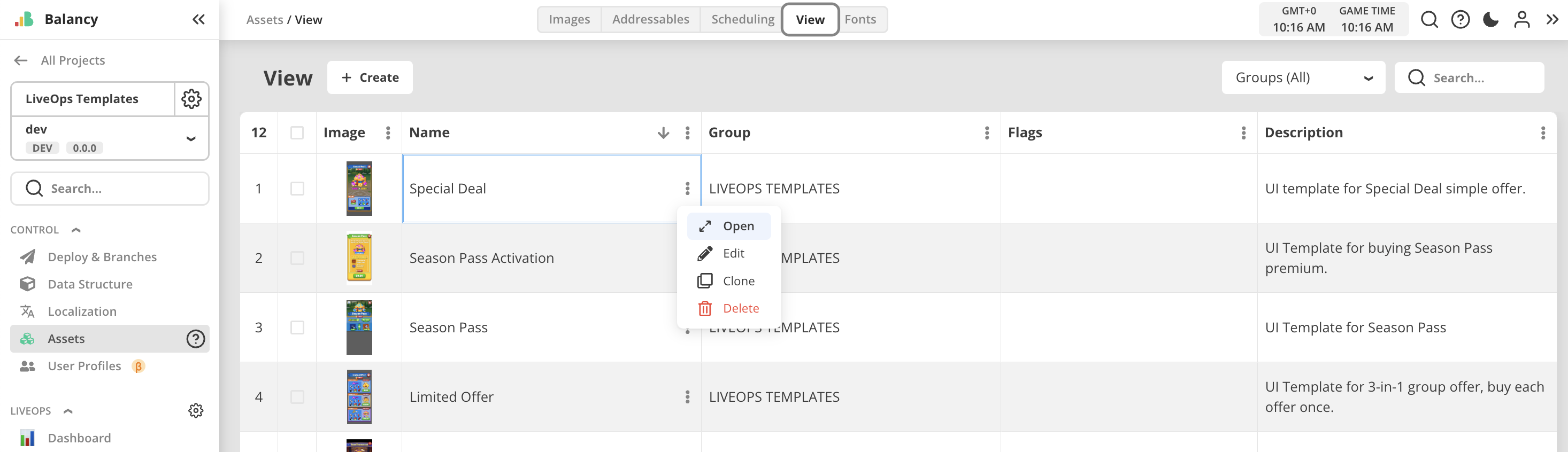 UI Builder opening