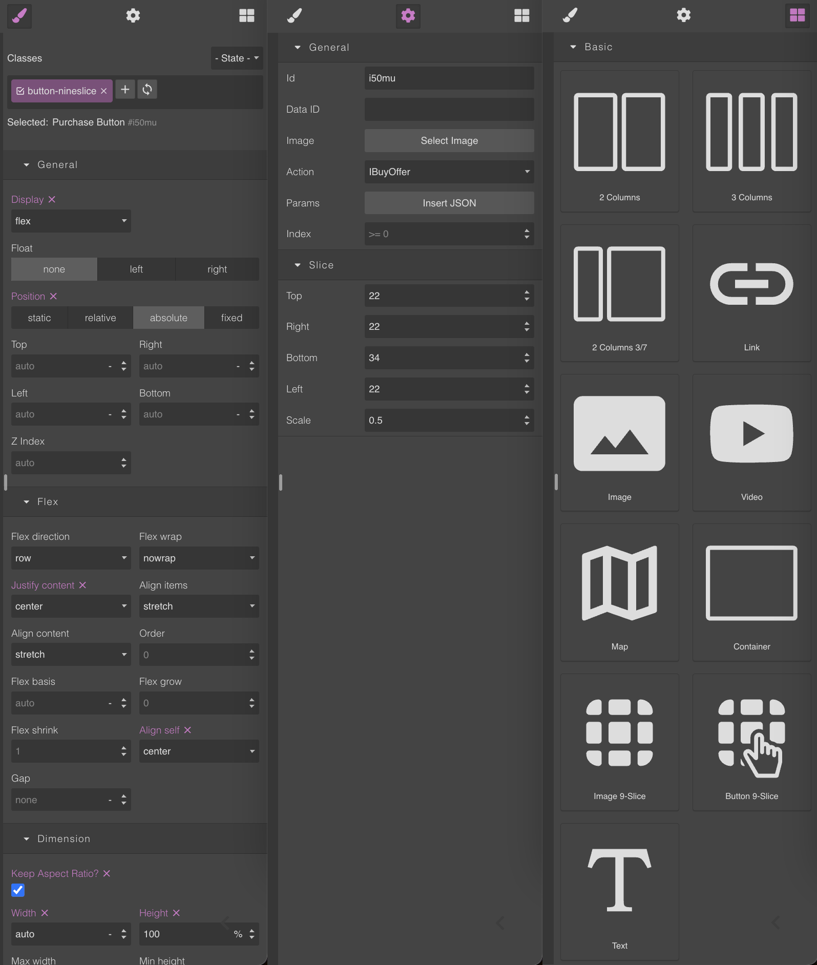 UI Builder main layout